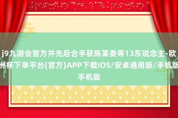j9九游会官方并先后合手获陈某委等13东说念主-欧洲杯下单平台(官方)APP下载IOS/安卓通用版/手机版
